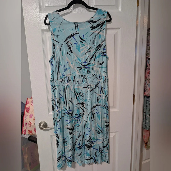 Lane Bryant Blue Surplice V-Neck Smocked-Waist Jersey Dress in Size 18/20 (2X) - Picture 7 of 11